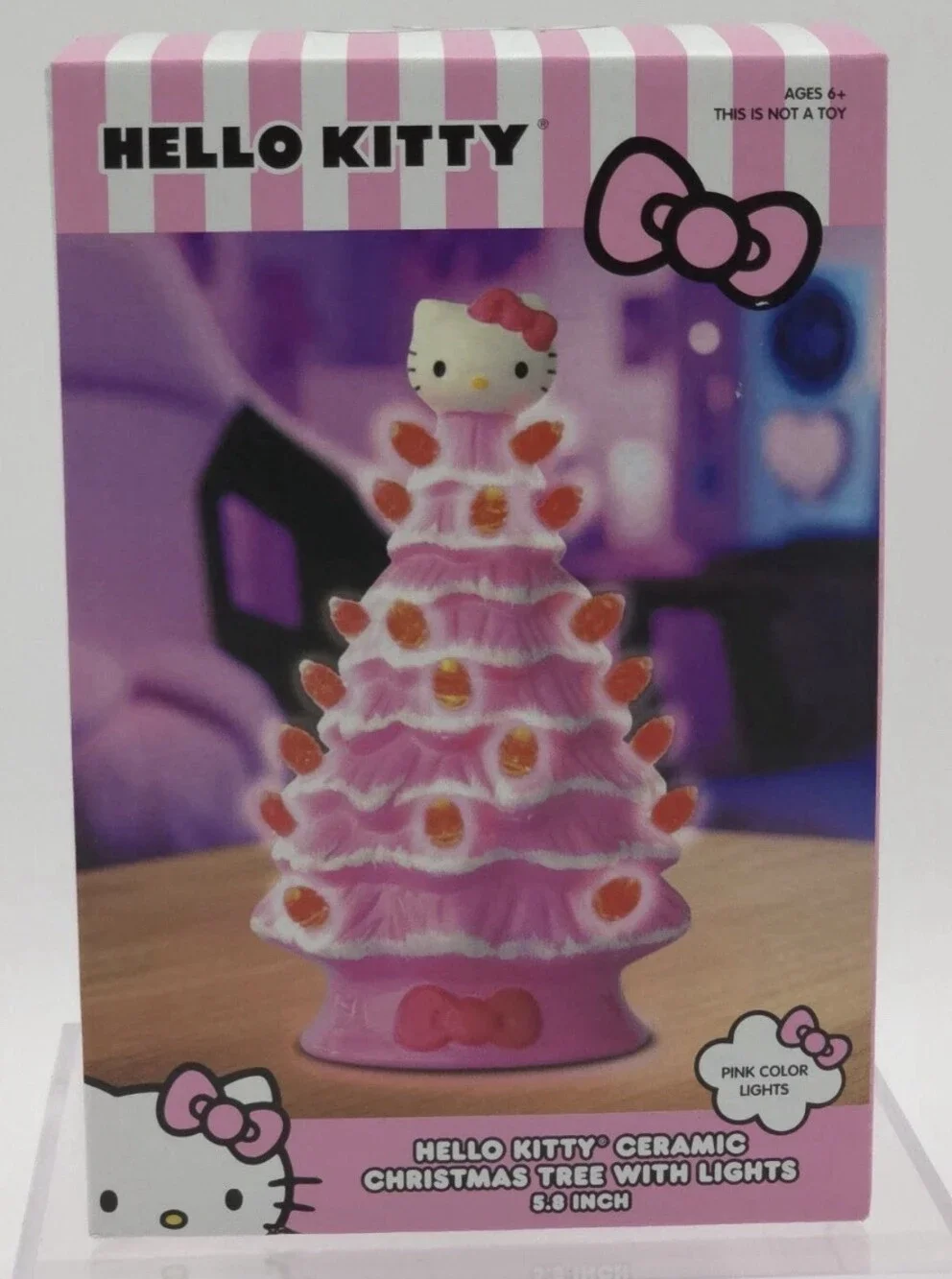 Hello Kitty Pink Light Up Ceramic Christmas Tree LARGE 11